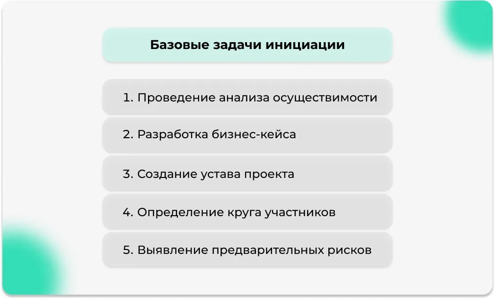 Базовые задачи инициации