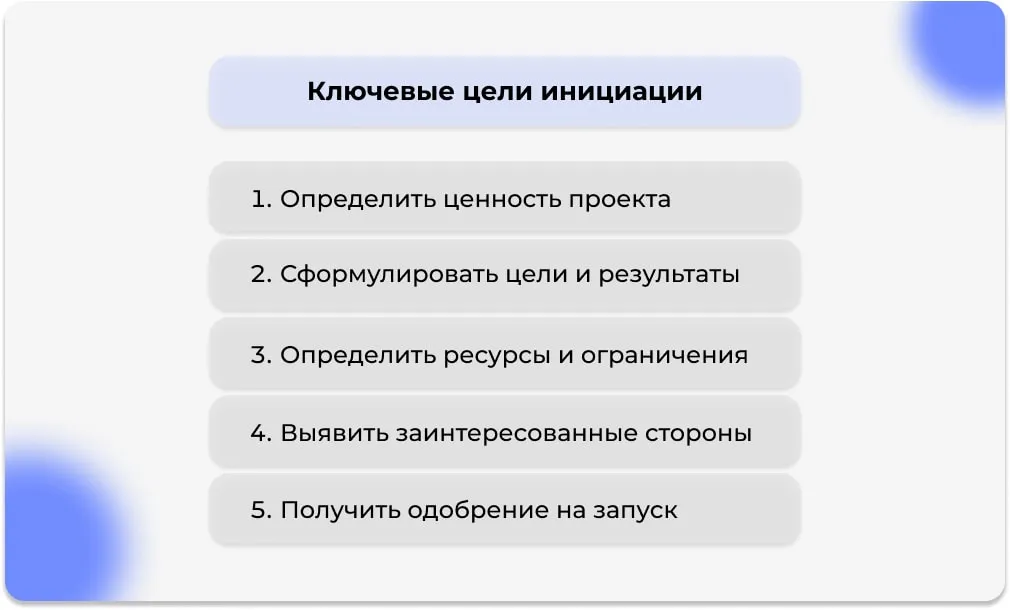 Ключевые цели инициации