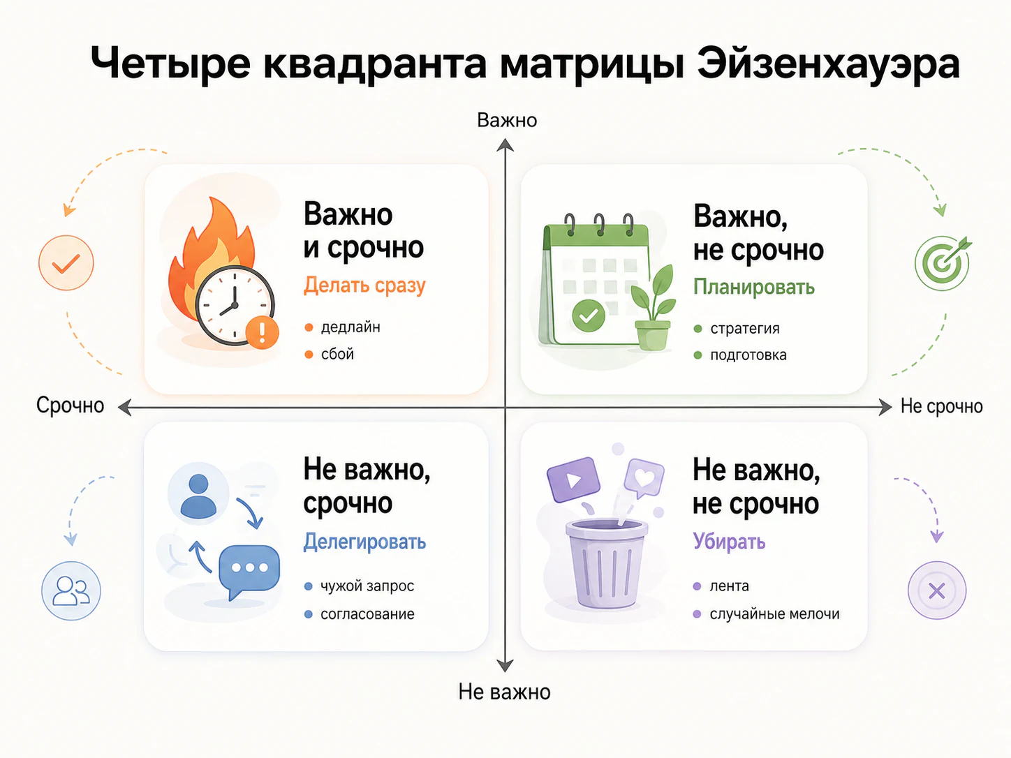 Матрица Эйзенхауэра: инструкция по расстановке приоритетов
