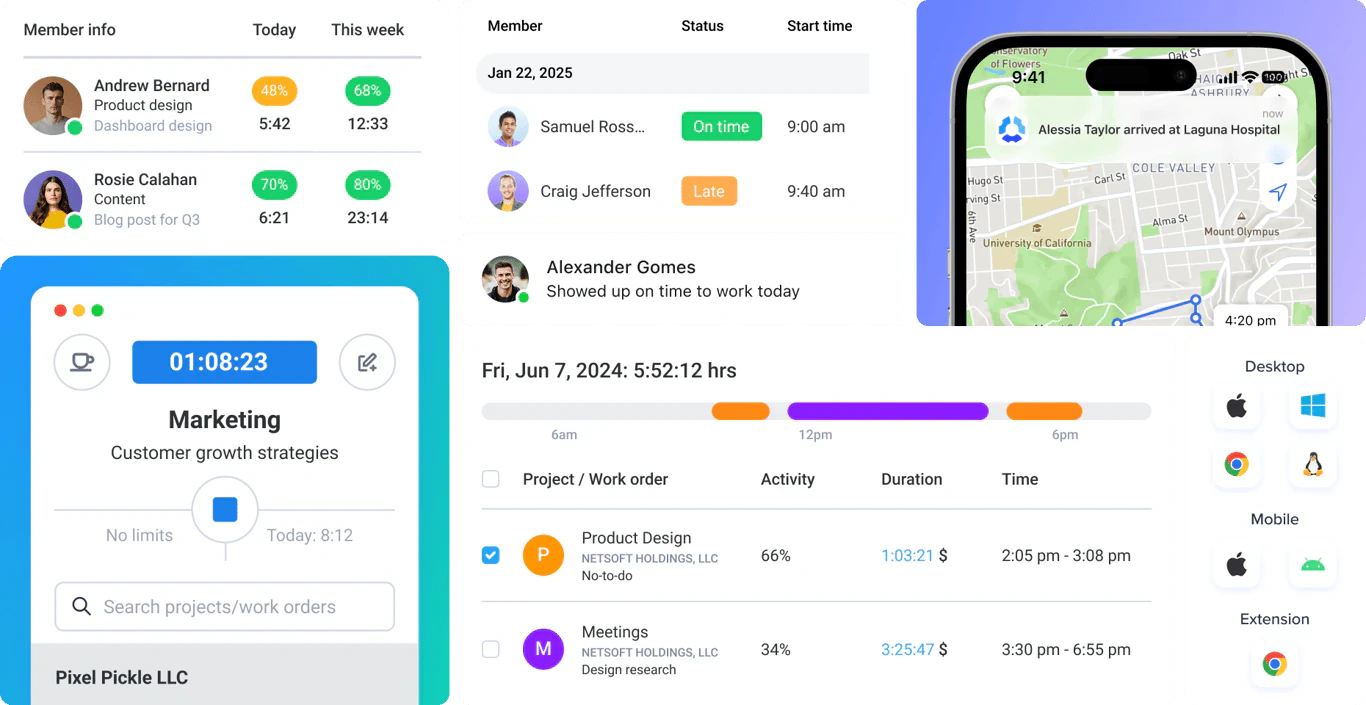 hubstaff интерфейс