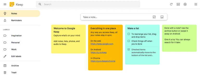 Google Keep офлайн