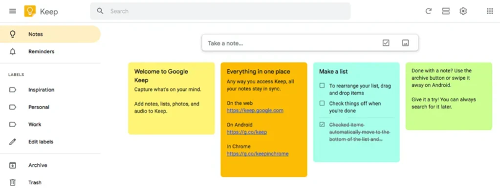 Google Keep офлайн