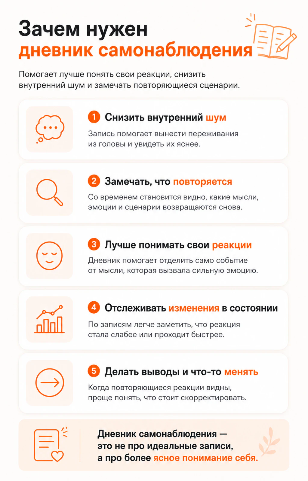 Зачем нужен дневник самонаблюдения