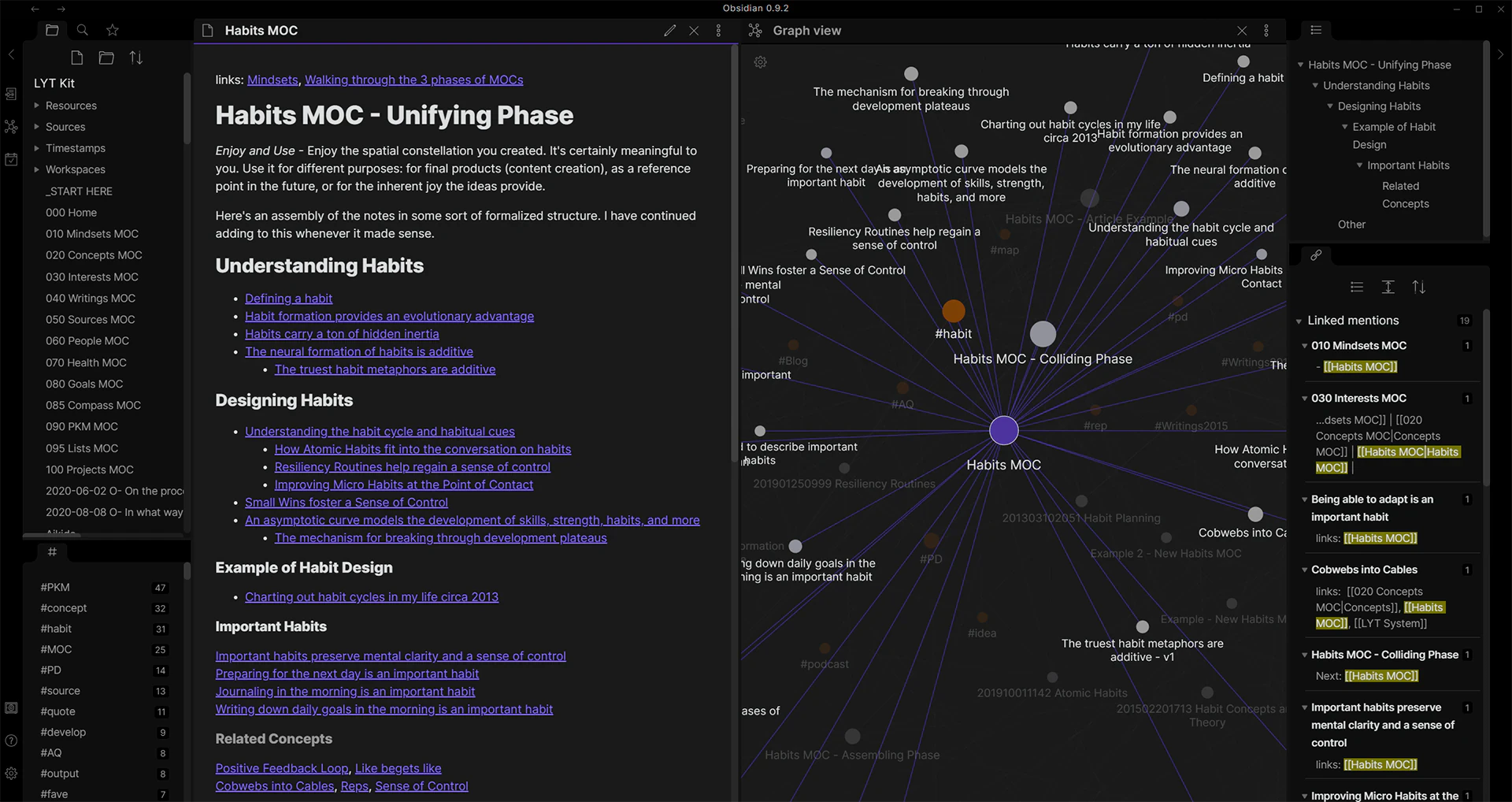 Obsidian интерфейс 