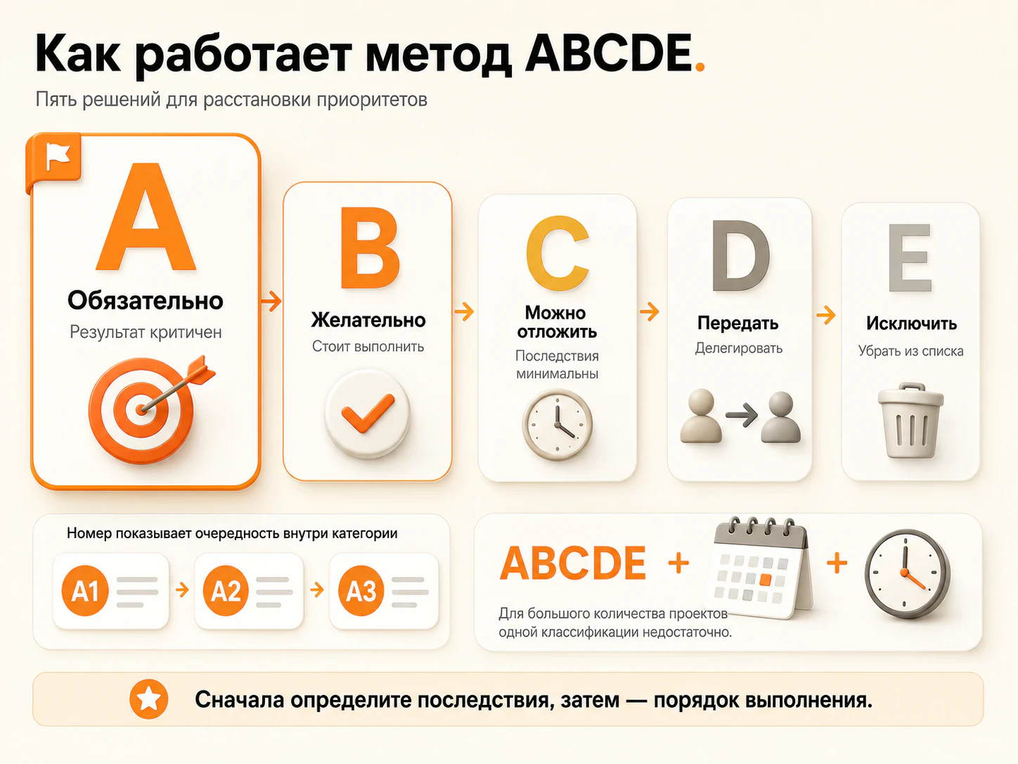 Метод ABCDE для приоритетов в тайм-менеджменте