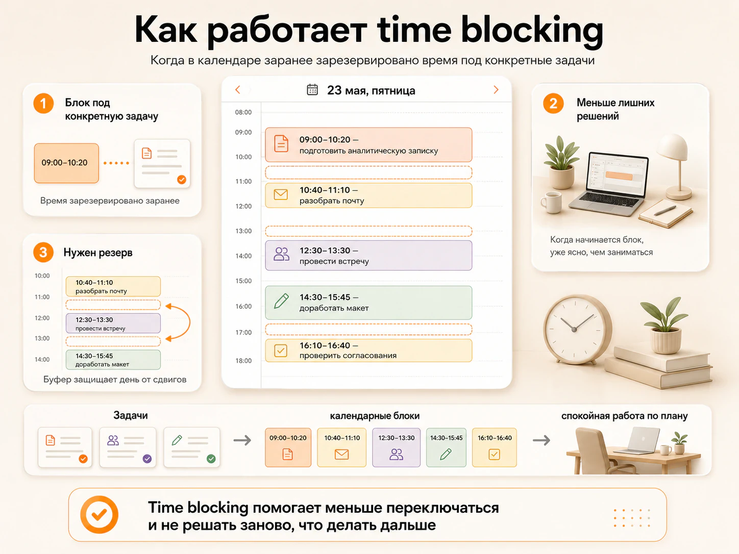 Как работает time blocking в тайм-менеджменте