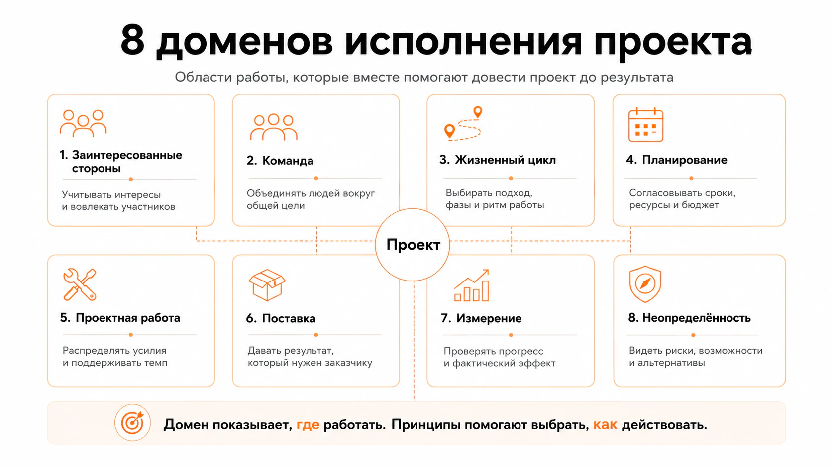 8 доменов исполнения проекта