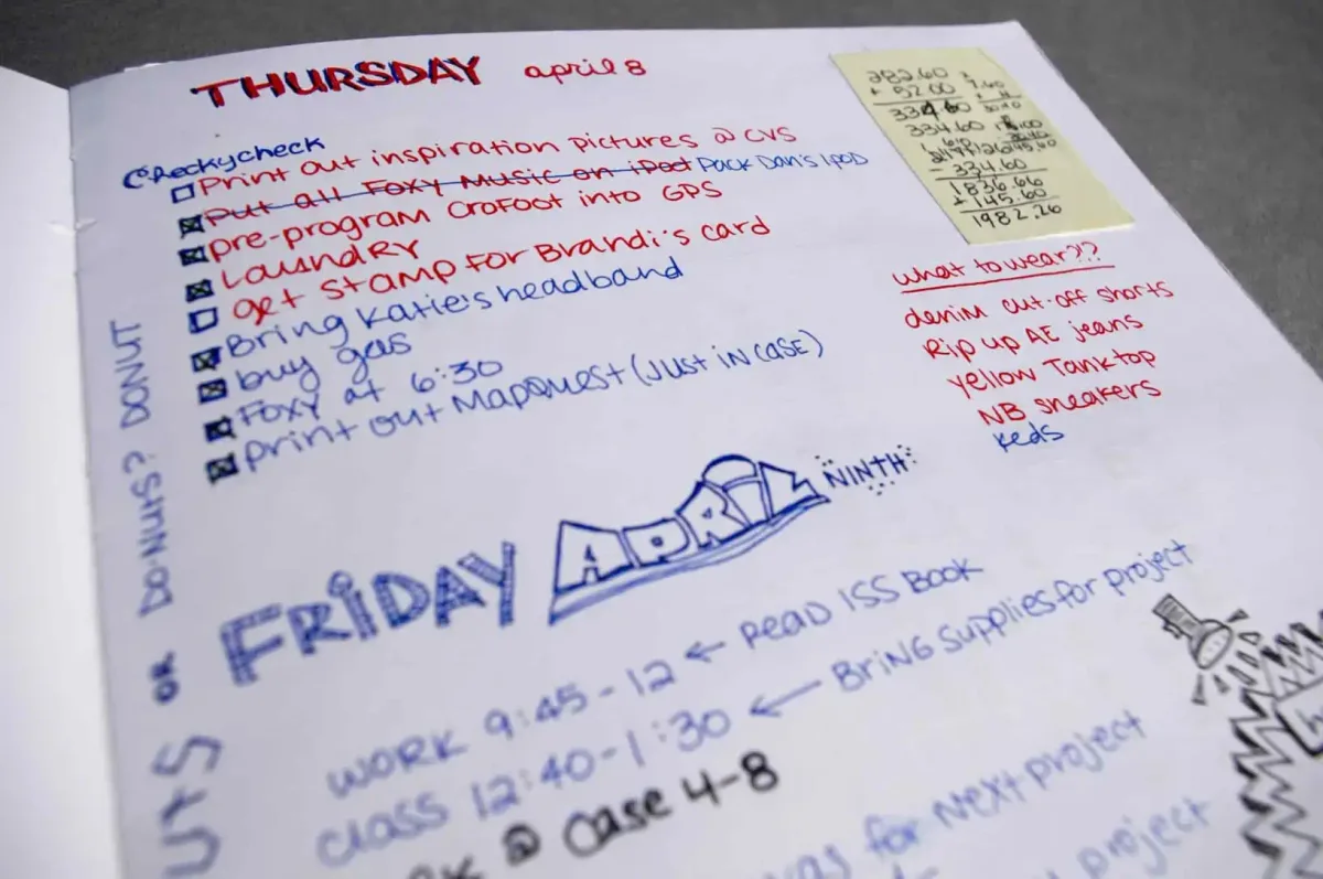 Простой блокнот в роли ежедневника