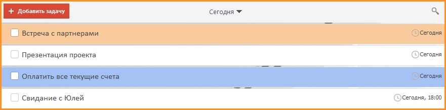 визуализация (текущие задачи в проекте) системы управления бизнесом - ЛидерТаск