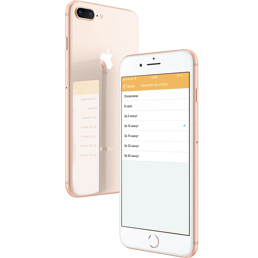 Настройка напоминаний в ЛидерТаске на iOS