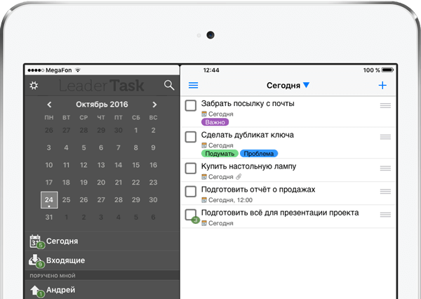 ЛидерТаск - программа для iPad (Айпад) и iOS