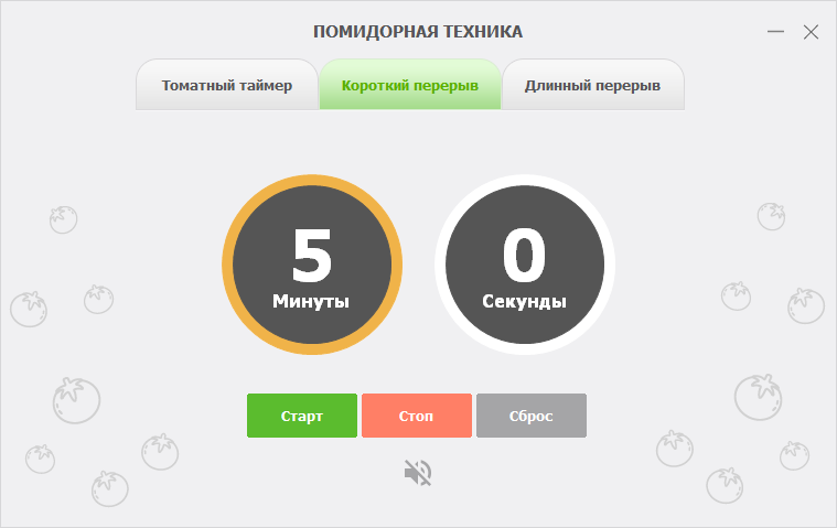 классическое время отдыха в pomodoro
