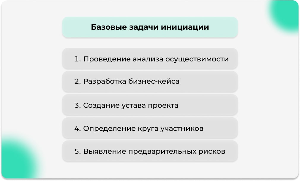 Базовые задачи инициации